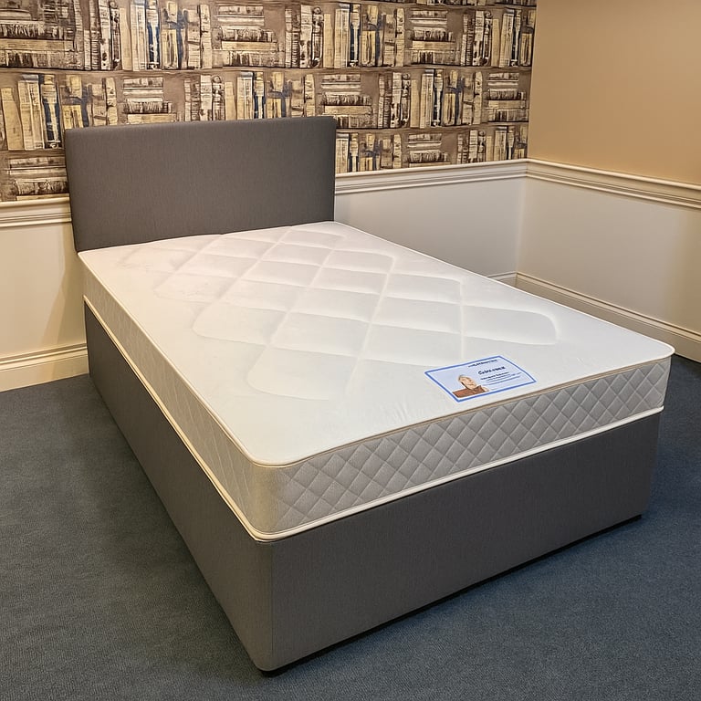 image for Divan Storage Bed with Mattress and Headboard Available in Single Double King Sizes