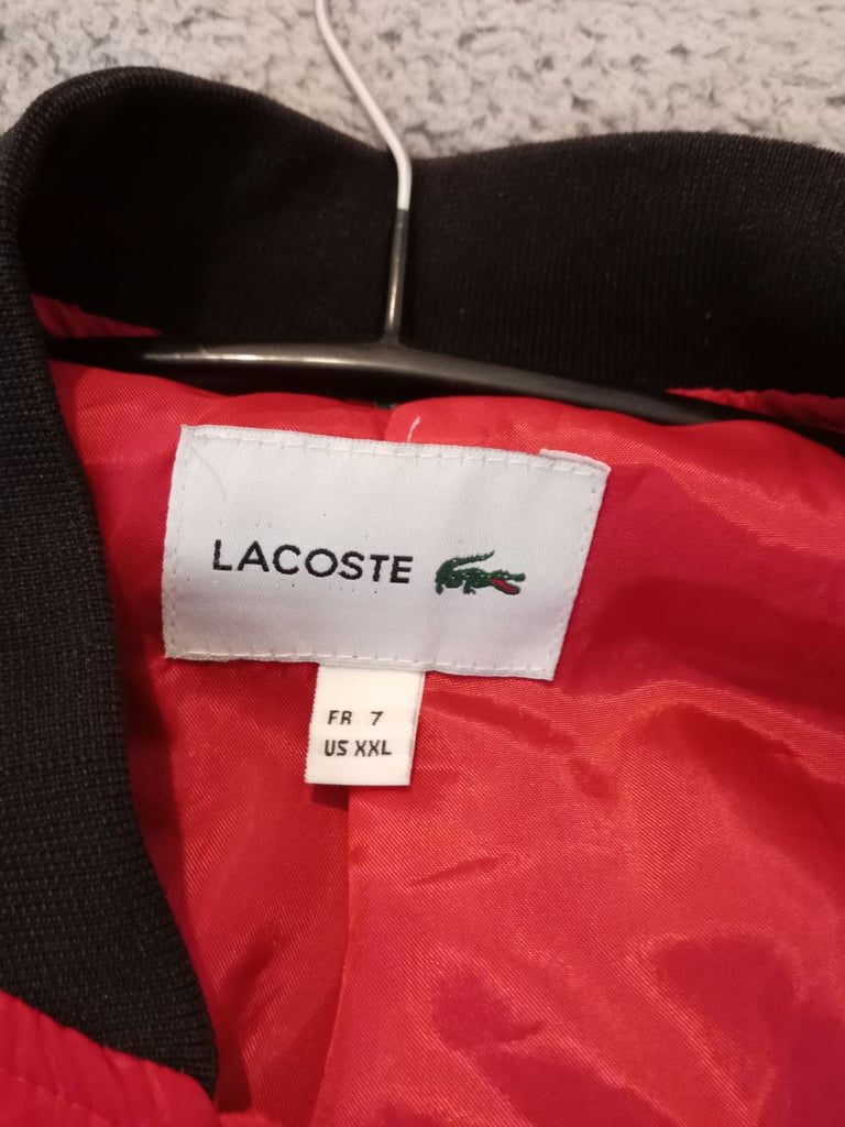 Genuine red rare croc print lacoste jacket 