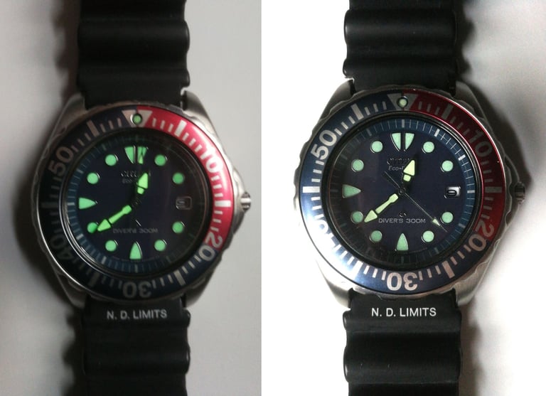 Citizen eco drive watch BN0001-01L pepsi excellent condition 