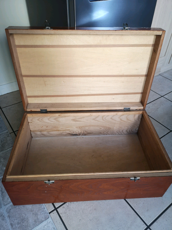 Large wooden solid wood blanket chest trunk toy box in Swindon