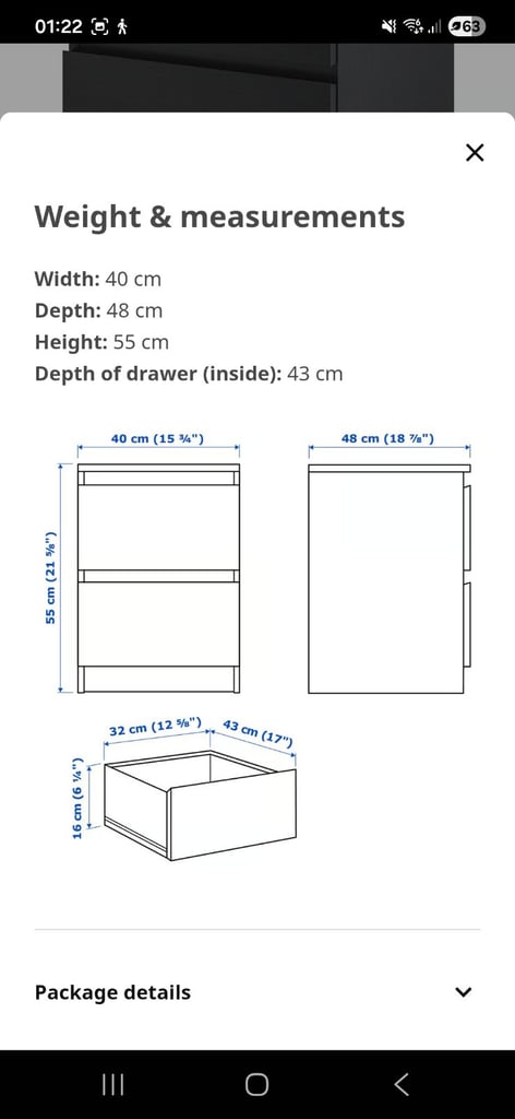 PAIR OF IKEA MALM CHEST OF DRAWERS 