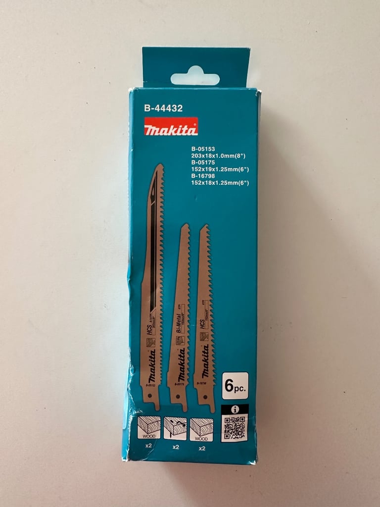 Makita Reciprocating Saw Blade Pack (Pack of 6) B-44432