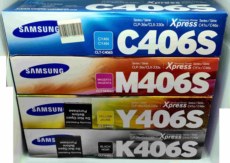🖨️ Samsung laser printer toners CMYK C406S M406S Y406S K406S 🖨