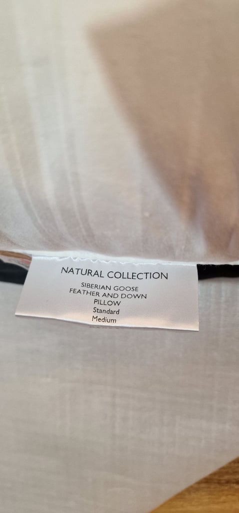 Natural collection siberian goose feather and down pillow standard medium