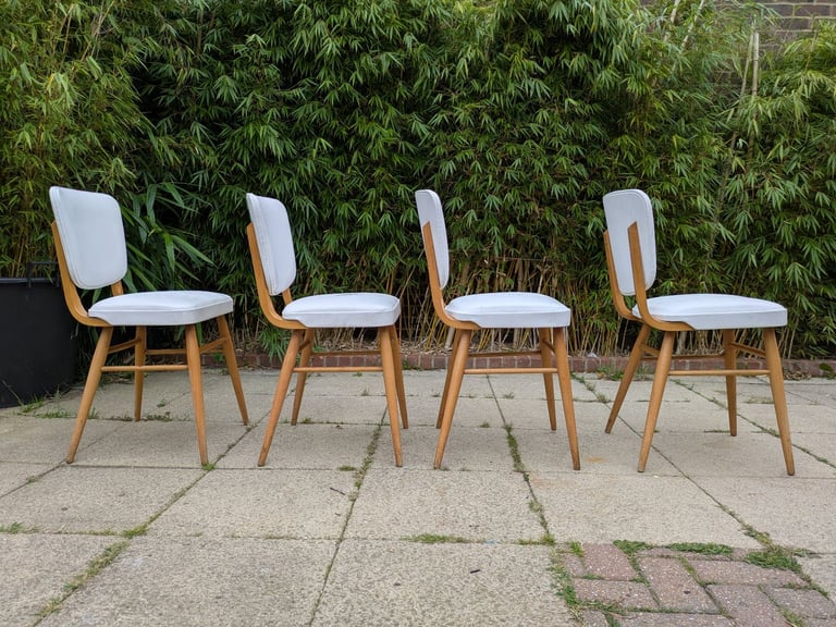 4 x Vintage Retro Dining Chairs MCM Delivery Available 