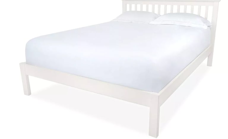 Wooden Bedframe – Off-White – Assembled but Unused – £280
