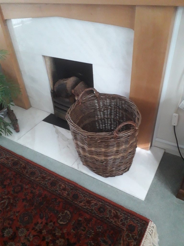 image for Large Log Basket, Rustic Brown Willow