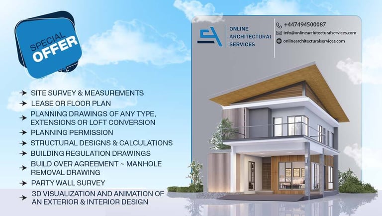 Architectural Services/ Planning Applications/ Drawings/ Extension/ Loft Design/ Structural Engineer