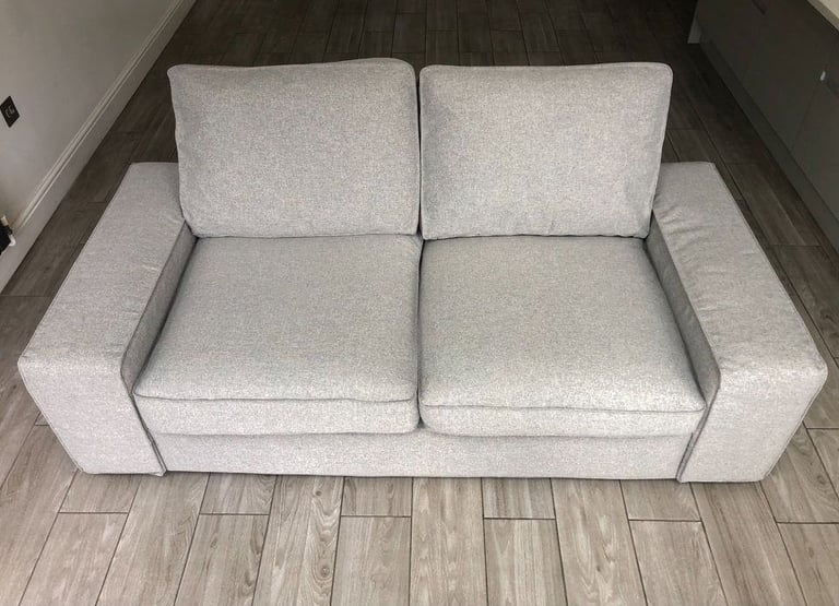 RRP:£798 2x IKEA KIVIK TWO SEATER TIBBLEBY LIGHT GREY MATCHING SOFA SUITE LONDON DELIVERY (DFS)