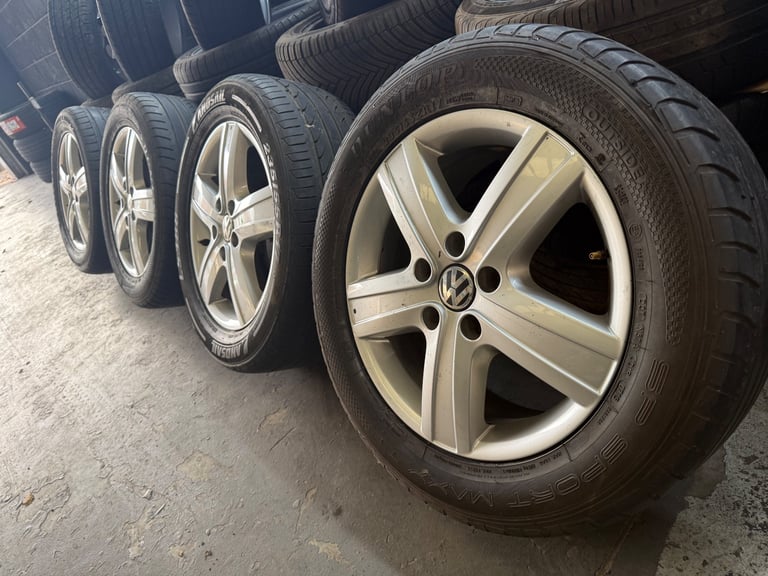 GENUINE OEM VW TRANSPORTER T5 THUNDER 17” ALLOY WHEELS + TYRES