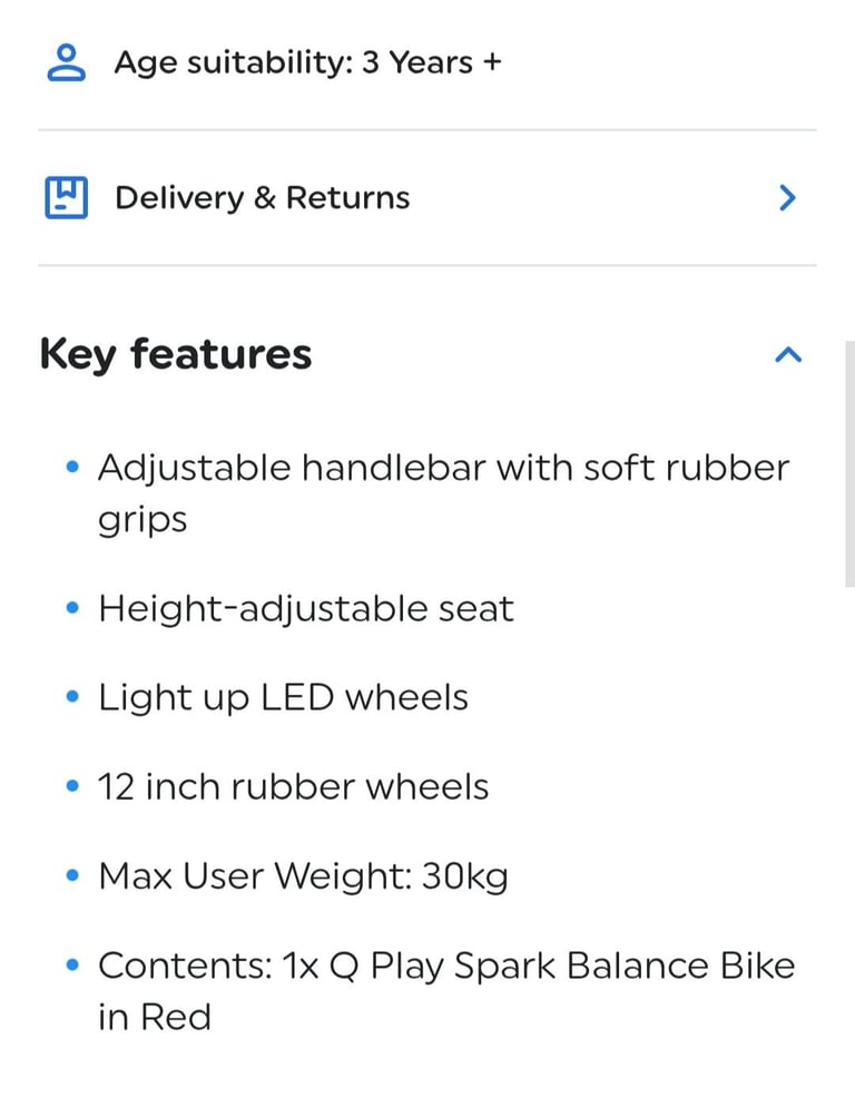QPlay balance bike with LED wheels 