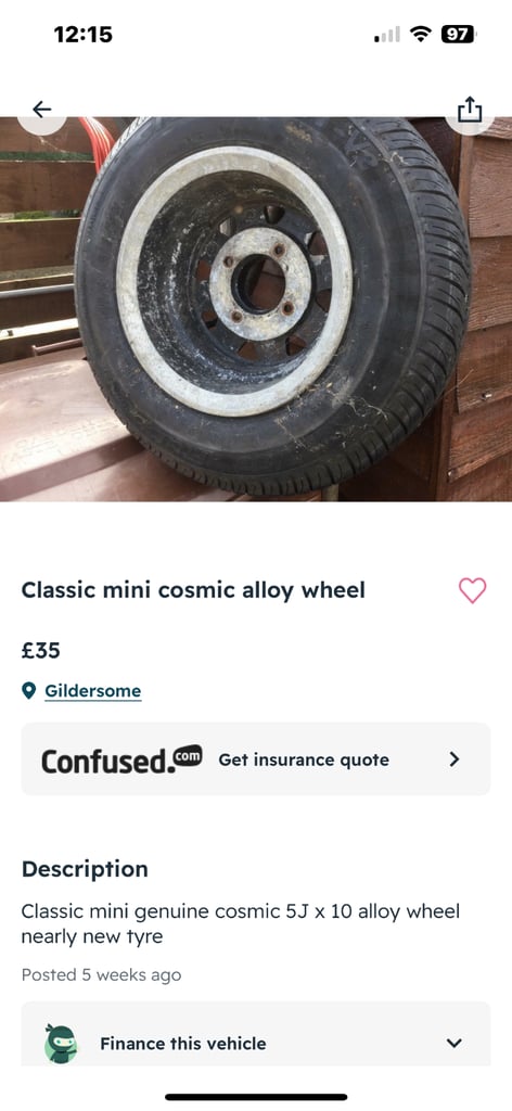 Classic mini cosmic alloy wheel