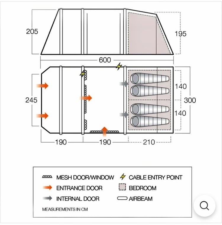 VANGO JORO ECO AIRBEAM 450 AIR TENT *NEW* 
