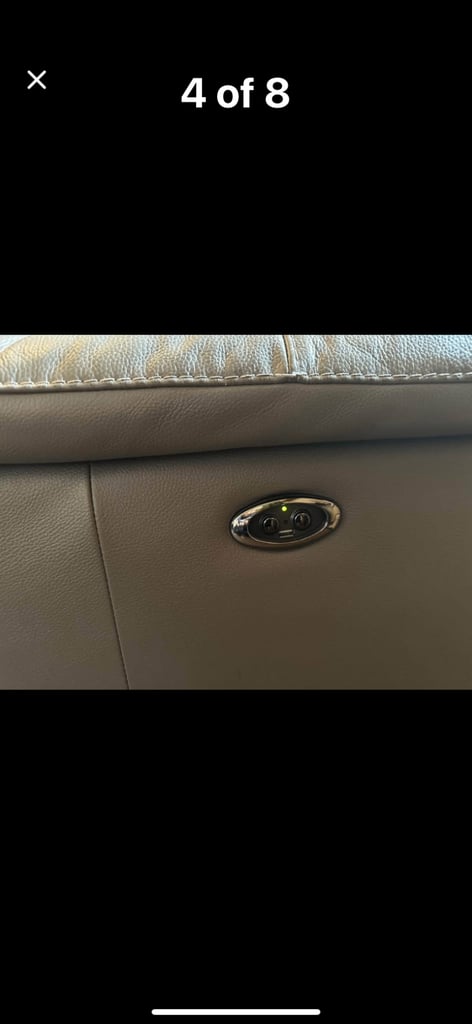 DFS grey leather sofa