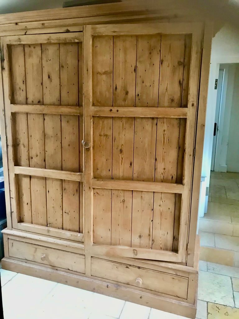 Magnificent huge Pine Cupboard with 2 large drawers