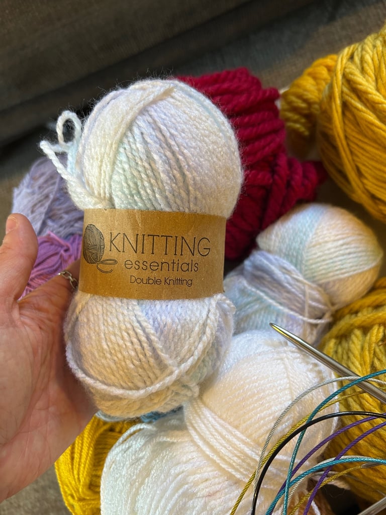 KNITTING MOTHERLOAD: Yarn, Wooden Needles, Loop Needles, Tools, Bag
