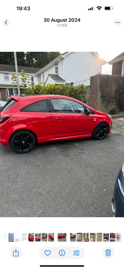 Red vauxhall corsa 