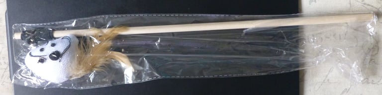 Black & white mouse cat/kitten toy on a stick 