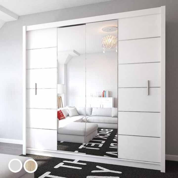 Modern Brand New 2 or 3 Doors Sliding Wardrobe with Mirrors in High Gloss or Matte Finish