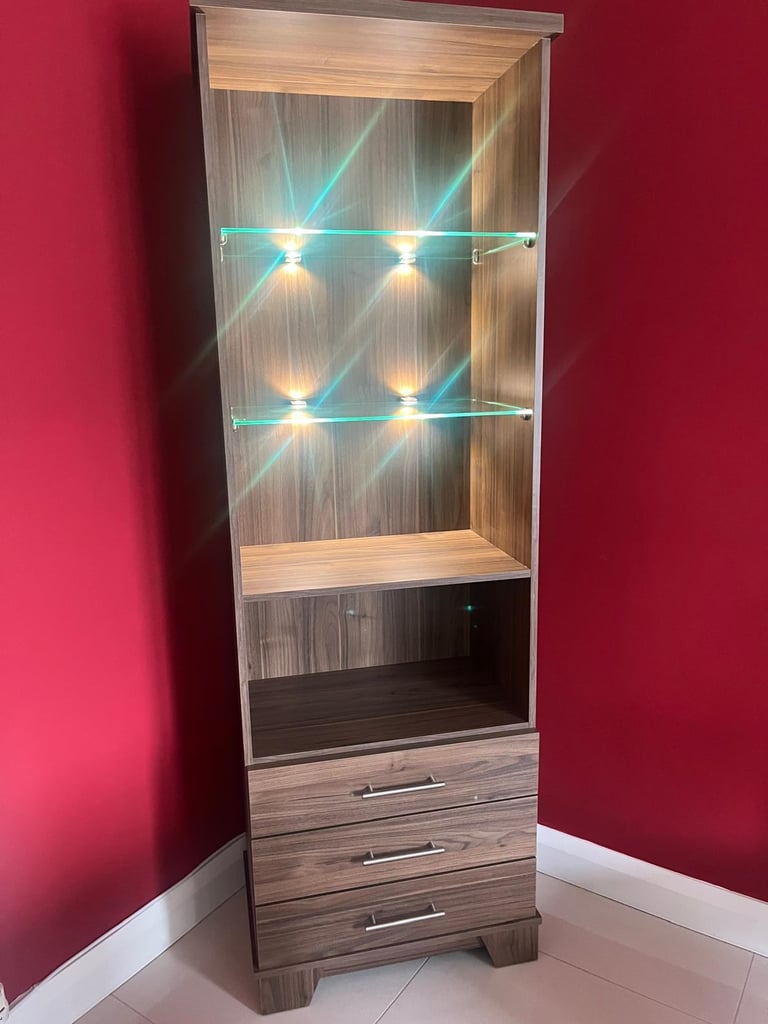 Harveys Hampshire Dark Wood Walnut Display Cabinet / Dresser