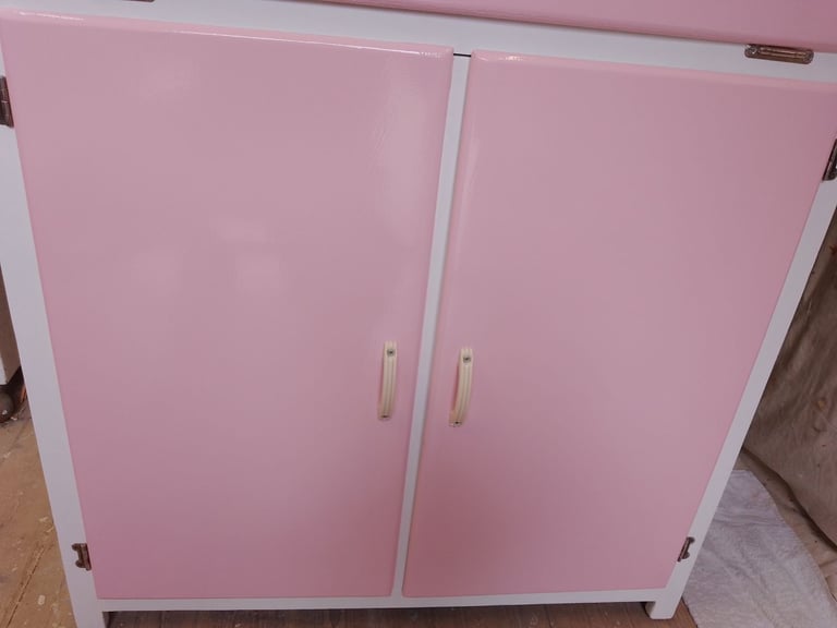 Vintage Retro 50/60s Larder/Kitchenette - Powder Blush Pink - Fully Restored.