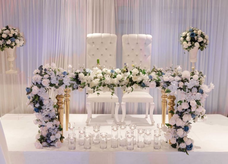 image for Party decor, Flower decoration, Wedding decor hire, Wedding stages, Centrepiece hire, Chiavari PKM