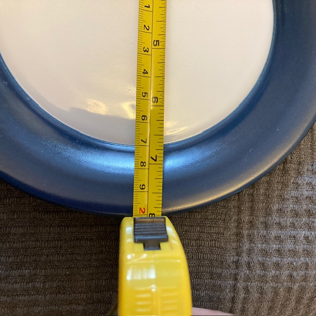 FOUR midnight blue AND white side plates, ceramic - new, diameter 20cm