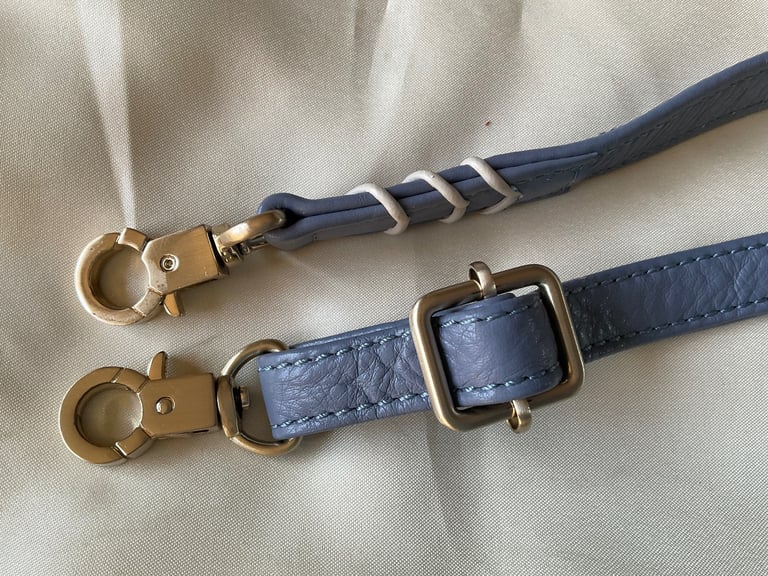 Bailey & Quinn Soft Leather Handbag & Dust-bag, Light Blue Excellent Condition