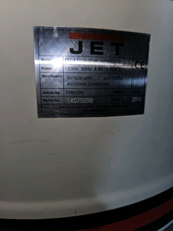 Jet DC1100A dust extractor 240v axminster 