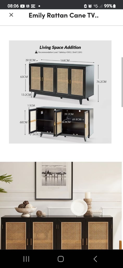 Black rattan unit living room furniture 