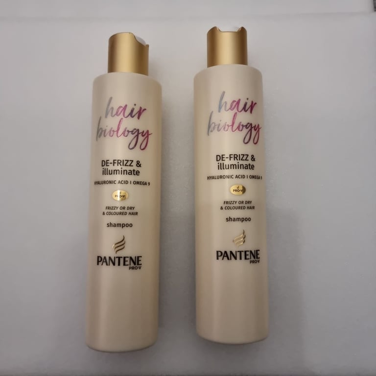 image for Last one.2xPantene Pro-V Hair Biology De-Frizz Illuminate, hyaluronic acid omega 3,shampoo.250ml