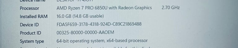 Ryzen 7 Pro 6850 16GB ddr5 512GB SSD UltraFast High Spec WUXGA Slimline Lenovo Laptop, Ms office