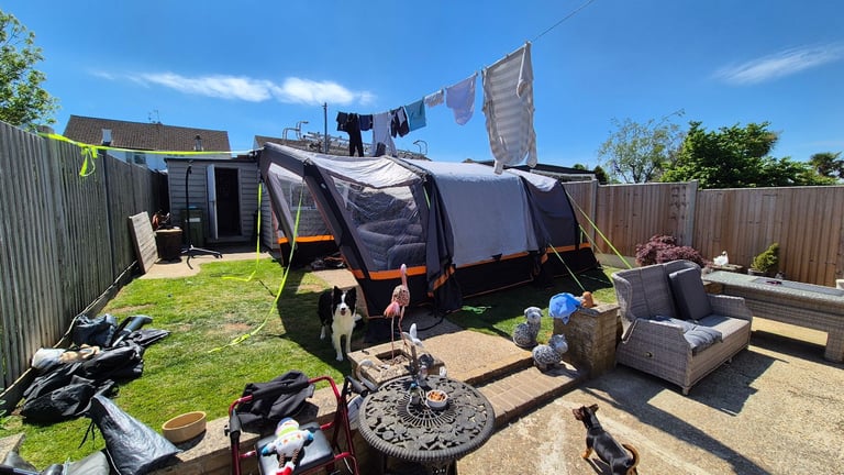 Massive olpro 5 man air tent and trailer