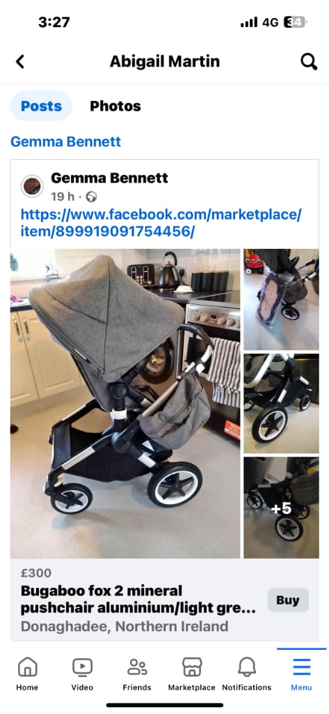 Bugaboo fox 2 mineral grey melange  pushchair comes with carrycot and matching changing bag 