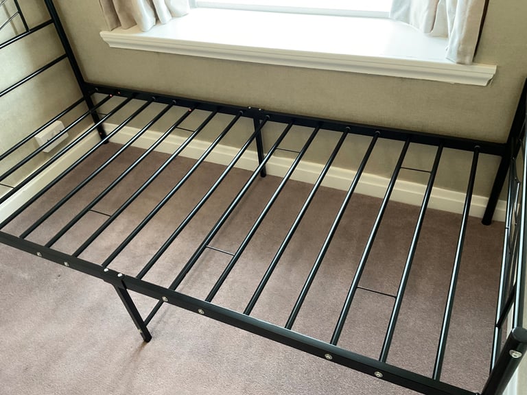 Single bed and mattress