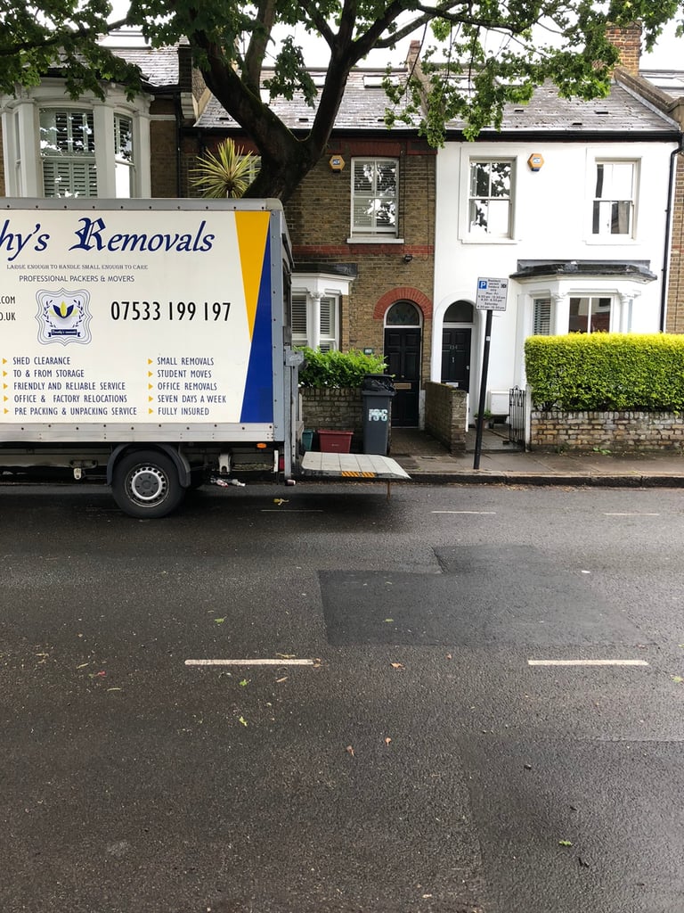 Removals company man and a van movers and storage Luton van