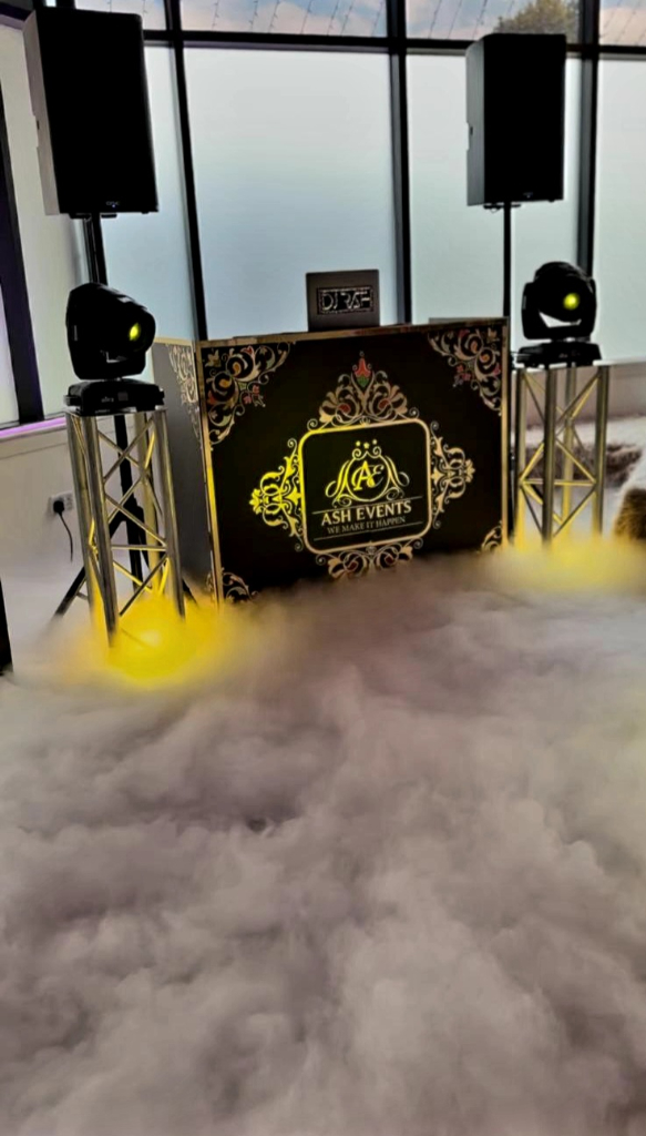 Ash Events Wedding DJ Dry Ice Sparklers LED Dancefloor Dhol Mehndi
