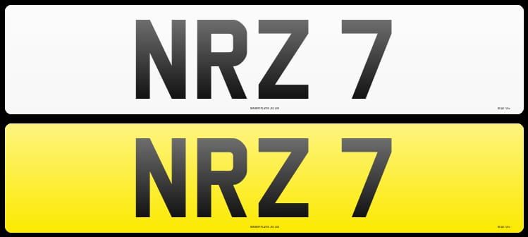 NRZ 7 cherished dateless personal number plate 