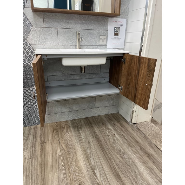 SAVE*** Bathroom White Basin Unit with LED Mirror for sale, excellent condition EX DISPLAY