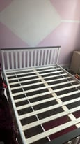 Solid Wooden Bed Frame in White Color