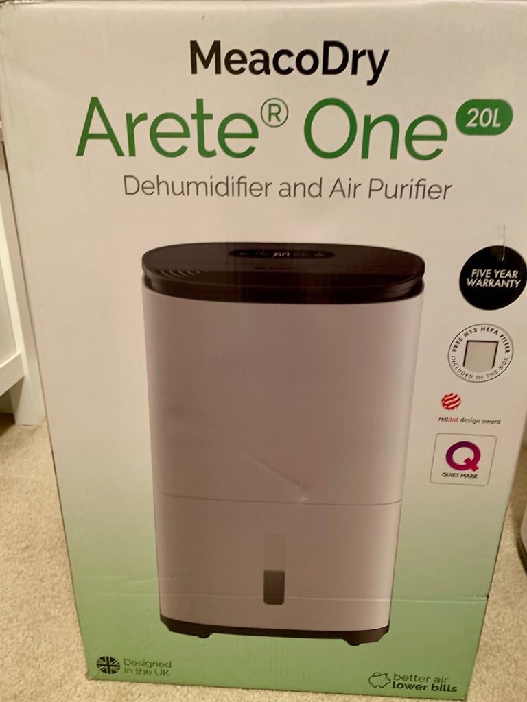 image for Meaco 20L Arete One Dehumidifier & Air Purifier includes 5 free HEPA filters