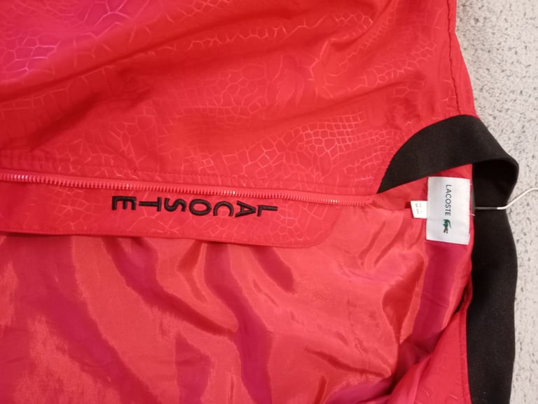 Genuine red rare croc print lacoste jacket 