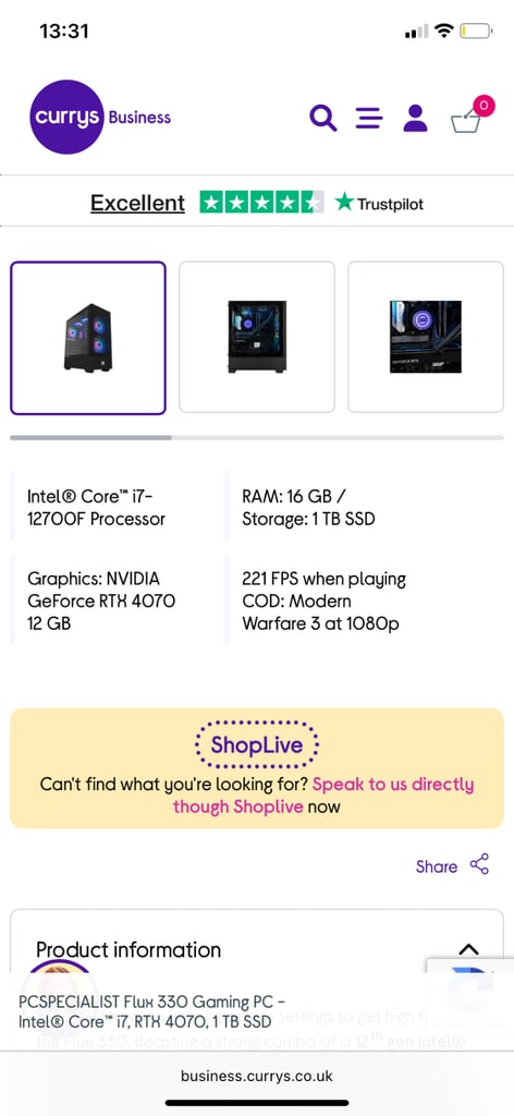 PCSpecialist Flux 330 Gaming PC