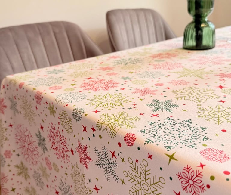 Eujenia’s Home Waterproof Christmas Tablecloth 180x200 cm Rectangular Cotton Handmade