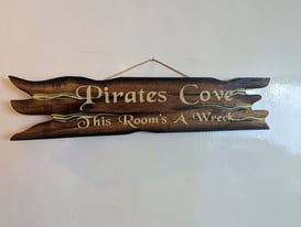 Wooden Pirate Door Plaque