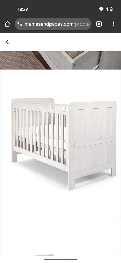 image for Cot bed and dresser Mamas and Papas
