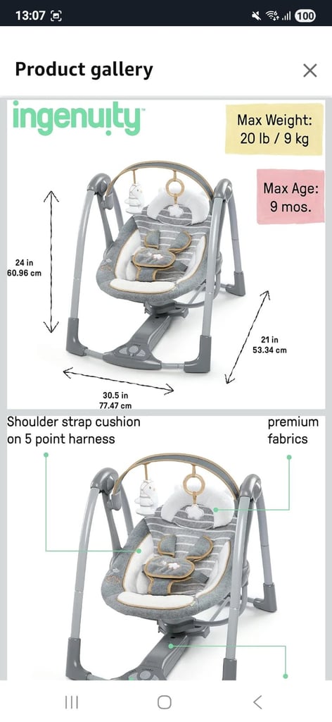 Ingenuity Swing 'n Go Portable Swing