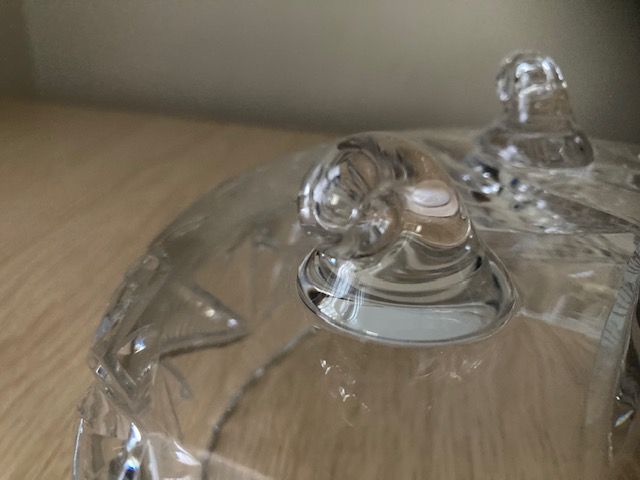 Vintage Large Heavy Crystal Footed Fruit Bowl