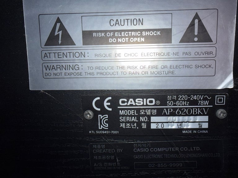 Casio Celviano AP-620 Digital Piano and stool in satin black