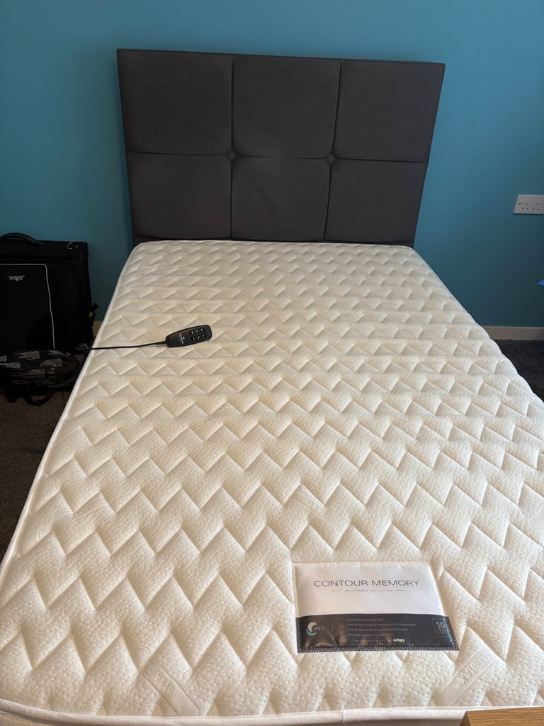 Adjustable small double bed & mattress 